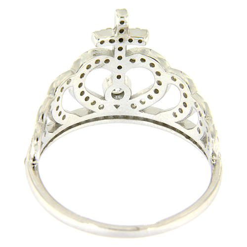 Anello Amen con corona e croce arg 925 zirconi bianchi 3