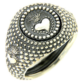 Anello Amen cuore votivo arg 925 brunito s1