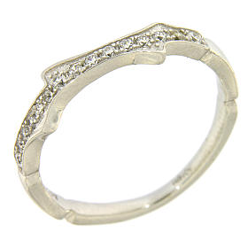 Bagues religieuses: Bague AMEN argent 925 rhodié et zircons blancs