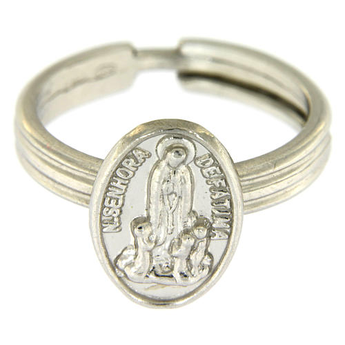 Anillo plata 800 rodiada Virgen de Fátima 2