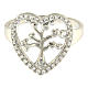 Anello Arg 925 AMEN rodiato con cuore zirconato e albero s2