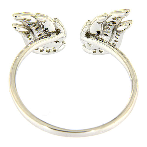 AMEN 925 sterling silver ring finished in rhodium with zirconate wings 3
