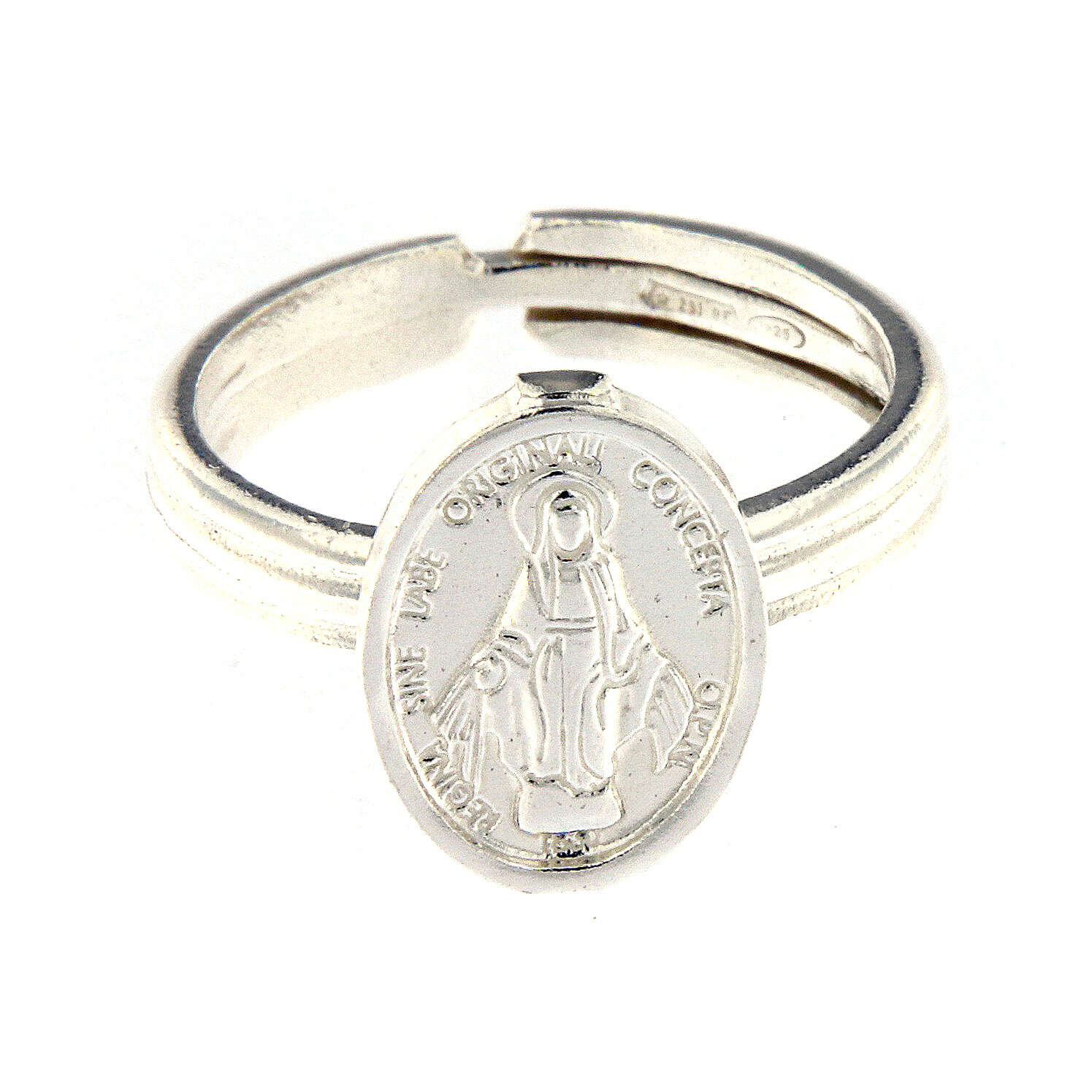 Sterling silver adjustable ring with Miraculous Medal online sales on