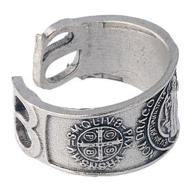 Zamak ring with Saint Benedict image s3