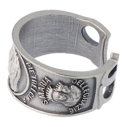 Zamak ring with Our Lady of Lourdes image 3