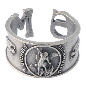 Zamak ring with Saint Michael image s2