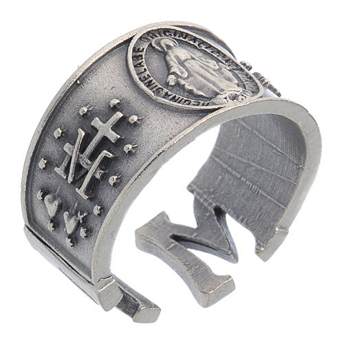 Zamak burnished ring with Miraculous Medal 1