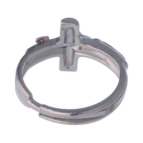 Sterling silver adjustable ring with crucifix 3