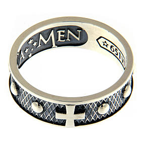 AMEN ring in burnished 925 silver s2