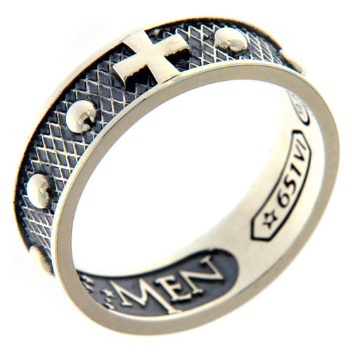 AMEN ring in burnished 925 silver 1