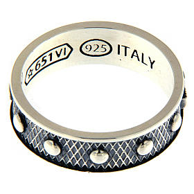 Anello AMEN rosario argento 925 brunito s3