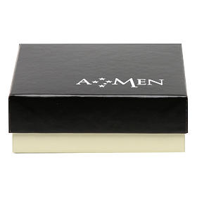 Sterling silver AMEN ring burnished finishing s4