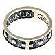 Sterling silver AMEN ring burnished finishing s2
