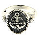 AMEN ring in burnished 925 silver with anchor and Sacred Heart s2