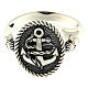 Ring AMEN in 925 burnished silver with anchor sacred heart symbols s2