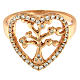 AMEN ring in 925 silver with tree of life and white rhinestones s2