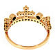 AMEN ring in 925 silver with pink finishing, three-pronged crown and black rhinestones s4