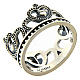 AMEN ring in burnished 925 silver with hearts s1