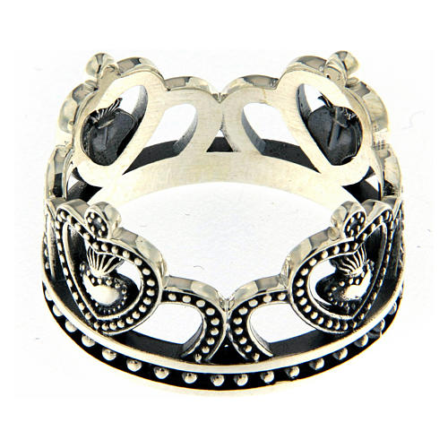 Ring AMEN 925 silver with burnished crown 3