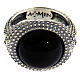 AMEN ring in burnished 925 silver with cabochon-cut onyx stone s2