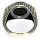 AMEN ring in burnished 925 silver with cabochon-cut onyx stone s3