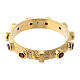 Rosary ring 800 silver gilt red zircons s2