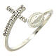 Miraculous medal ring in 925 silver and white zircons s1