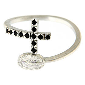 Ring Silber 925 wunderbare Medaille und Kreuz s3