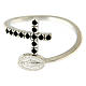 Ring with miraculous medal in 925 silver and black rhinestones s3