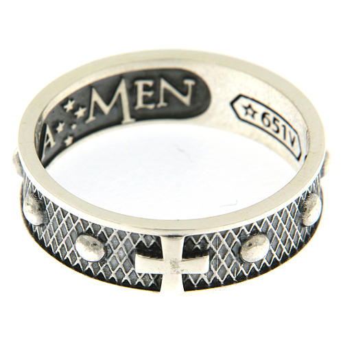 AMEN ring in burnished 925 silver 2