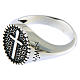 AMEN ring with medal in burnished 925 silver with cross s2