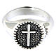 AMEN ring with medal in burnished 925 silver with cross s3