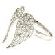 AMEN ring with wings in 925 silver with rhinestones s3