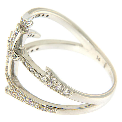AMEN ring with crosses and thorns in 925 silver with rhinestones 4
