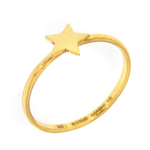 AMEN ring with Star in gold 925 silver 1