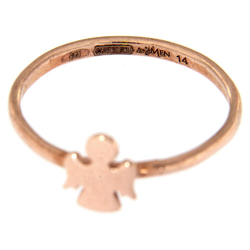 AMEN ring with Angel in pink 925 silver 3