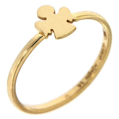 AMEN ring with Angel in gold 925 silver 1
