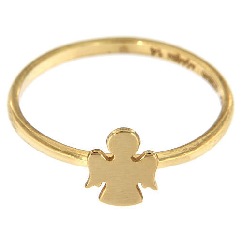 AMEN ring with Angel in gold 925 silver 2