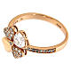 Ring four-leaves clover zircons and 925 rosé silver AMEN s4