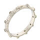 Slim rosary ring in 925 silver with white zircons s1