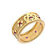 Band ring, Hail Mary, gold plated 925 silver and red zircons s1
