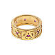 Band ring, Hail Mary, gold plated 925 silver and red zircons s2