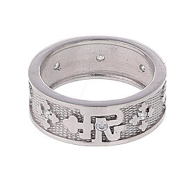 "Vaterunser" Ring aus Silber 925 mit weißen Zirkonen