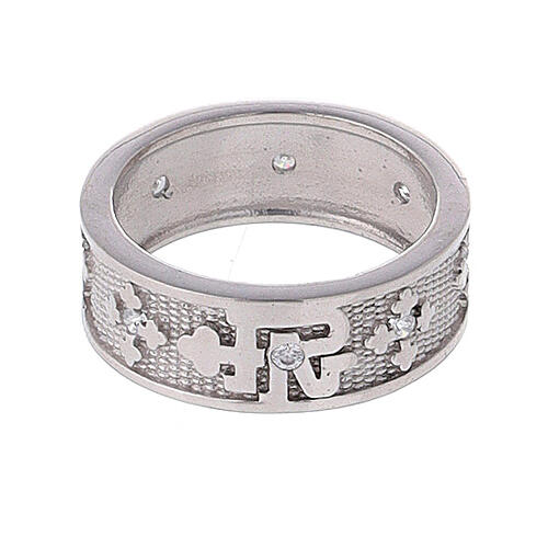 "Vaterunser" Ring aus Silber 925 mit weißen Zirkonen 2