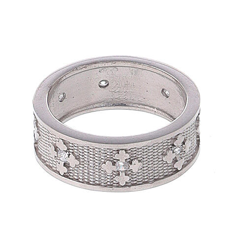 "Vaterunser" Ring aus Silber 925 mit weißen Zirkonen 3