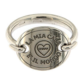 Ring with medal, La Mia Casa è Il Mondo, 925 silver