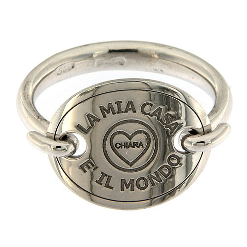 Ring with medal, La Mia Casa è Il Mondo, 925 silver 2