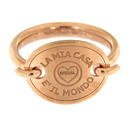 Ring mit Gravur "La Mia Casa è Il Mondo" aus 925er Silber, rosé 2