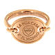 Ring with medal, La Mia Casa è Il Mondo, pink 925 silver s2