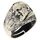 Anel ajustável Padre Pio prata 925 s1
